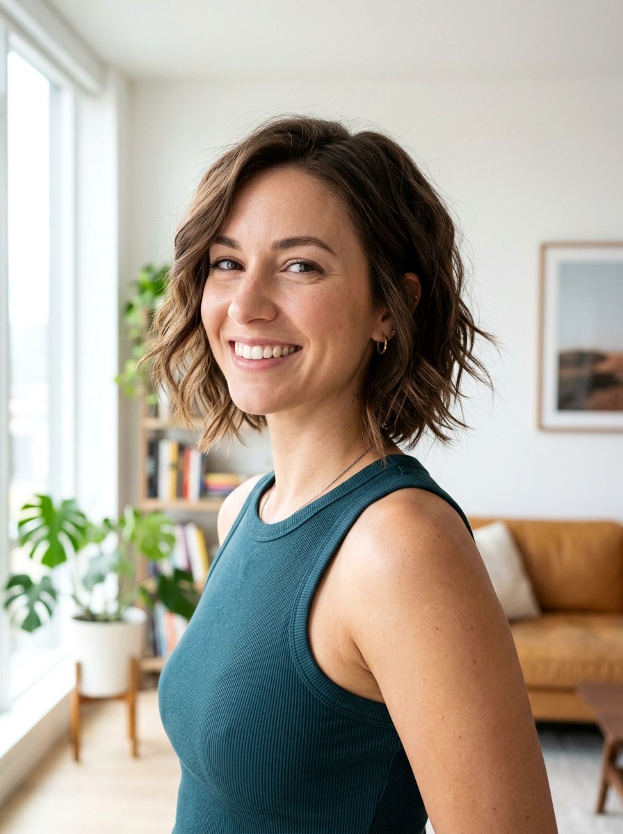 Wavy Chin Length Bob With Razored Layers - 20 wavy chin length bob with layers - 20 wavy chin length bob with layers