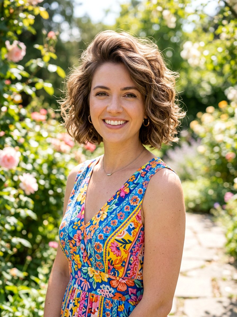 Wavy Chin Length Bob With Short Layers - 20 wavy chin length bob with layers - 20 wavy chin length bob with layers