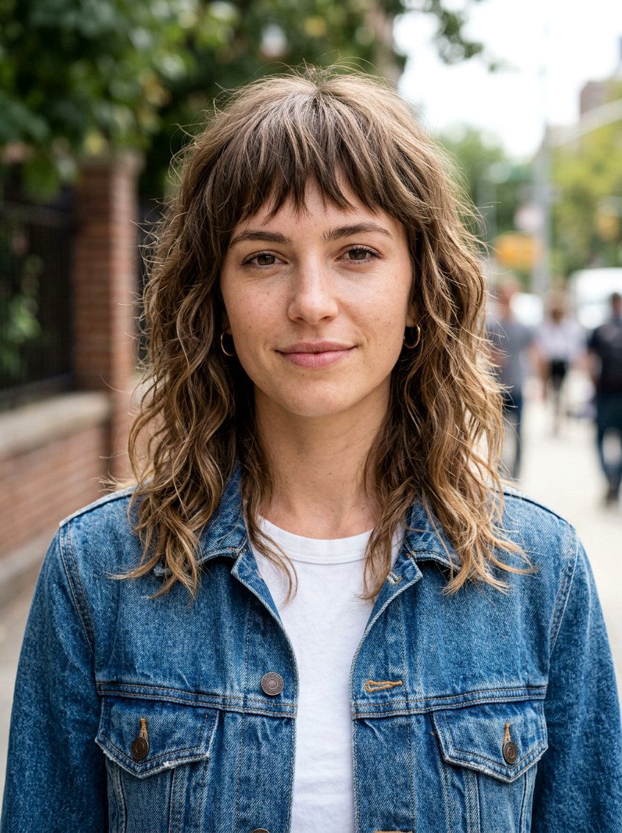 Wavy Collarbone Hair With Choppy Bangs - 20 wavy shoulder length haircut with bangs - 20 wavy shoulder length haircut with bangs
