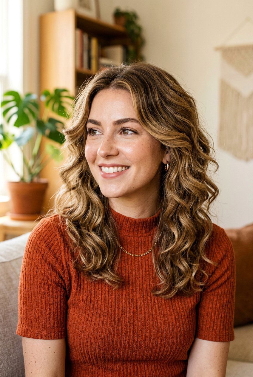 Wavy Collarbone Haircut With Chunky Layers - 20 collarbone haircut for wavy hair - 20 collarbone haircut for wavy hair