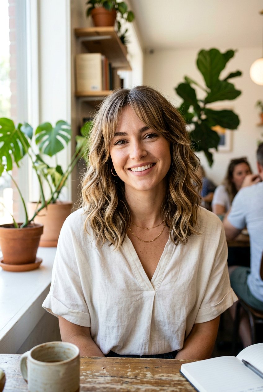 Wavy Collarbone Haircut With Curtain Bangs - 20 collarbone haircut with curtain bangs - 20 collarbone haircut with curtain bangs