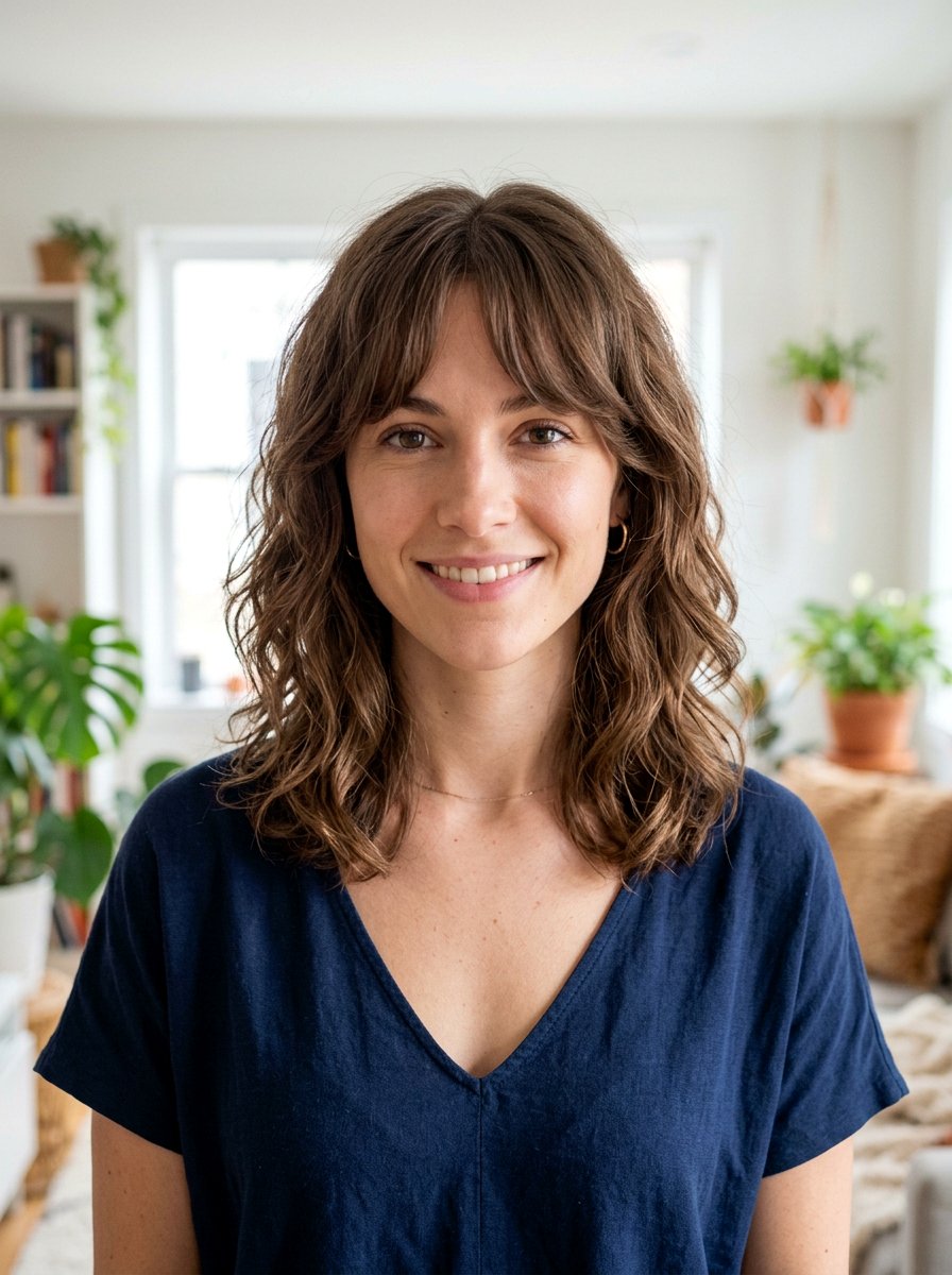 Wavy Curtain Bangs For Heart Shaped Face - 20 wavy curtain bangs for medium hair - 20 wavy curtain bangs for medium hair