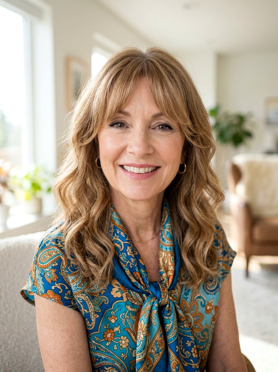 Wavy Curtain Bangs Medium Hair Over 50 - 20 wavy curtain bangs for medium hair - 20 wavy curtain bangs for medium hair