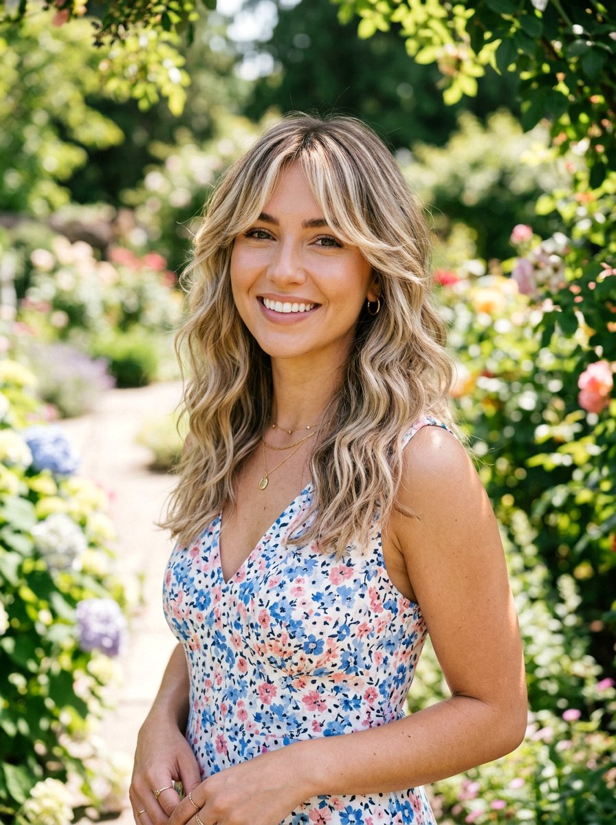 Wavy Curtain Bangs With Highlights - 20 wavy curtain bangs for medium hair - 20 wavy curtain bangs for medium hair