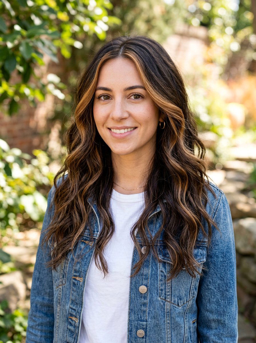 Wavy Espresso Hair Caramel Money Piece - 20 rich espresso with caramel money piece - 20 rich espresso with caramel money piece