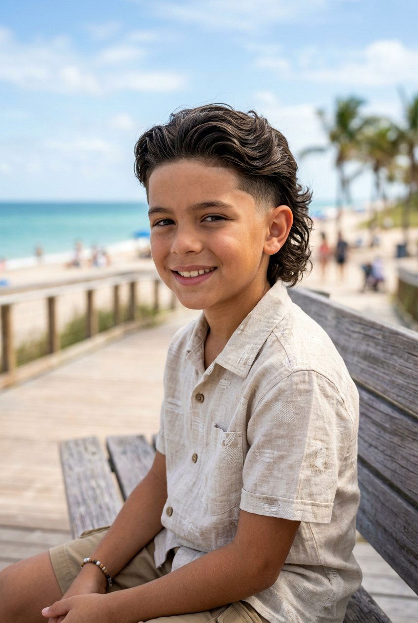 Wavy Flow Burst Fade Mullet - 20 burst fade mullet for boys - 20 burst fade mullet for boys