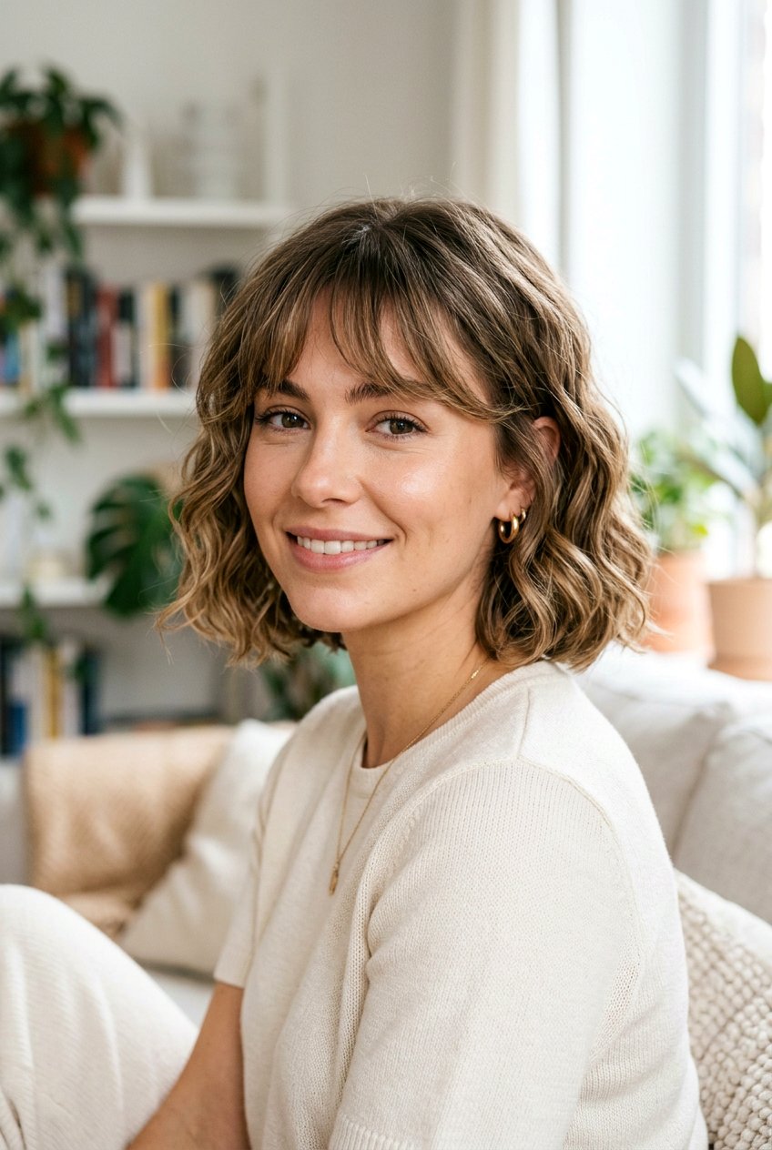 Wavy French Bob With Fringe - 20 french bob haircut - 20 french bob haircut