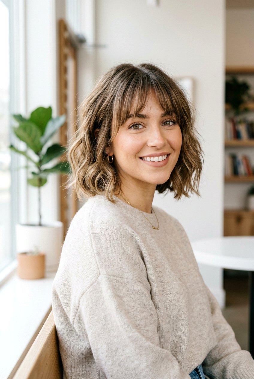 Wavy French Bob With Fringe - 20 feminine bob haircuts - 20 feminine bob haircuts