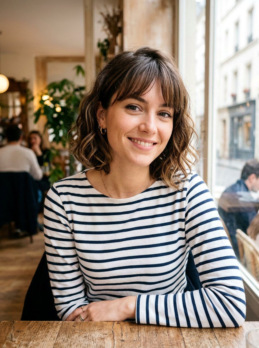 Wavy French Cut With French Bangs - 20 wavy shoulder length haircut with bangs - 20 wavy shoulder length haircut with bangs