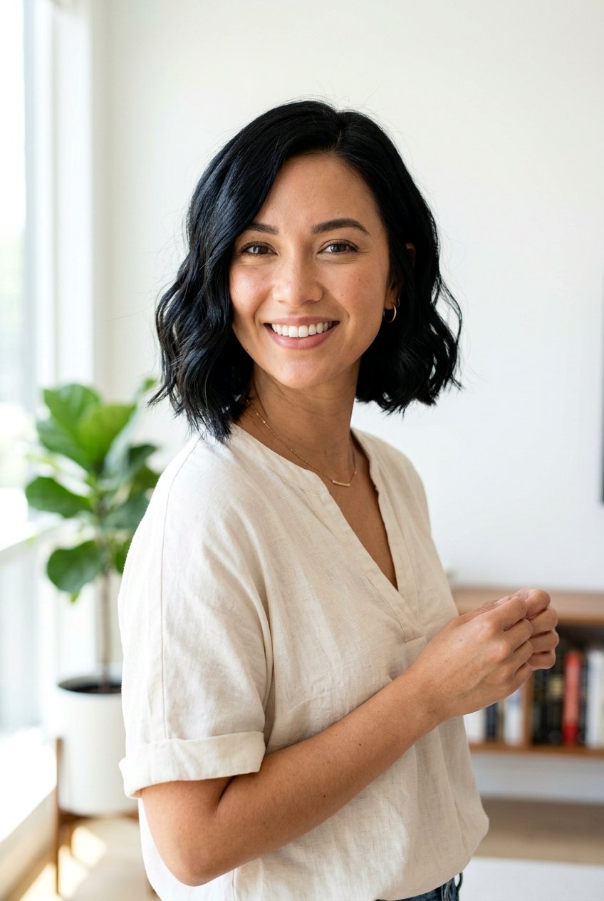 Wavy Glossy Black Bob - 20 glossy black bob haircut - 20 glossy black bob haircut