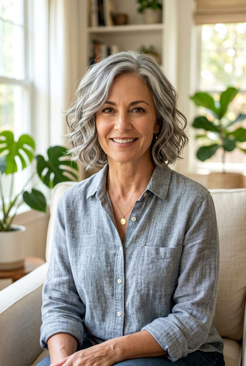 Wavy Gray Bob - 20 low maintenance gray bob haircut - 20 low maintenance gray bob haircut