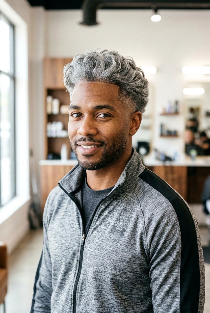 Wavy Gray Curtains With Fade - 20 gray curtain haircut men - 20 gray curtain haircut men