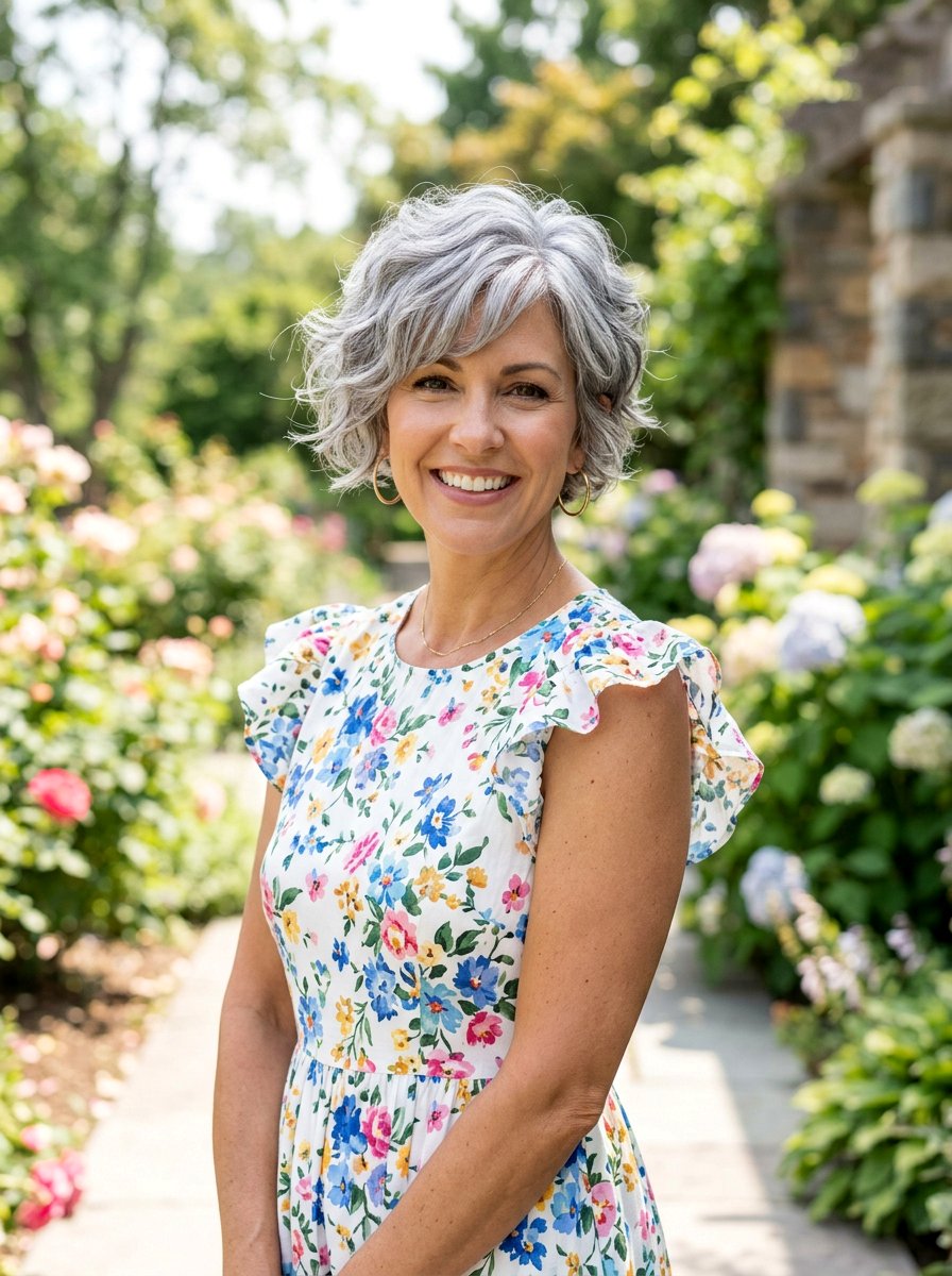 Wavy Gray Pixie With Layers - 20 short gray pixie with layers - 20 short gray pixie with layers