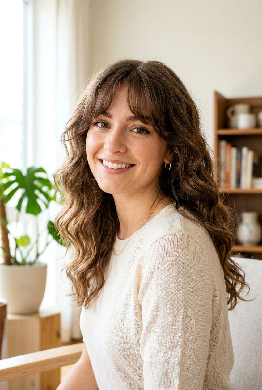 Wavy Hair With 70s Curtain Bangs - 20 70s curtain bangs hairstyle - 20 70s curtain bangs hairstyle