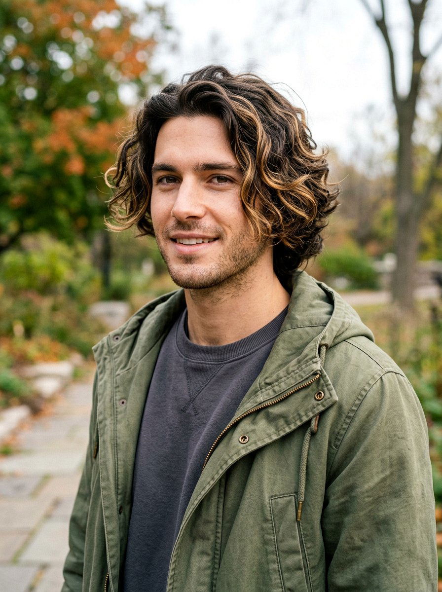 Wavy Hair With Highlights - 20 shoulder length wavy haircut men - 20 shoulder length wavy haircut men
