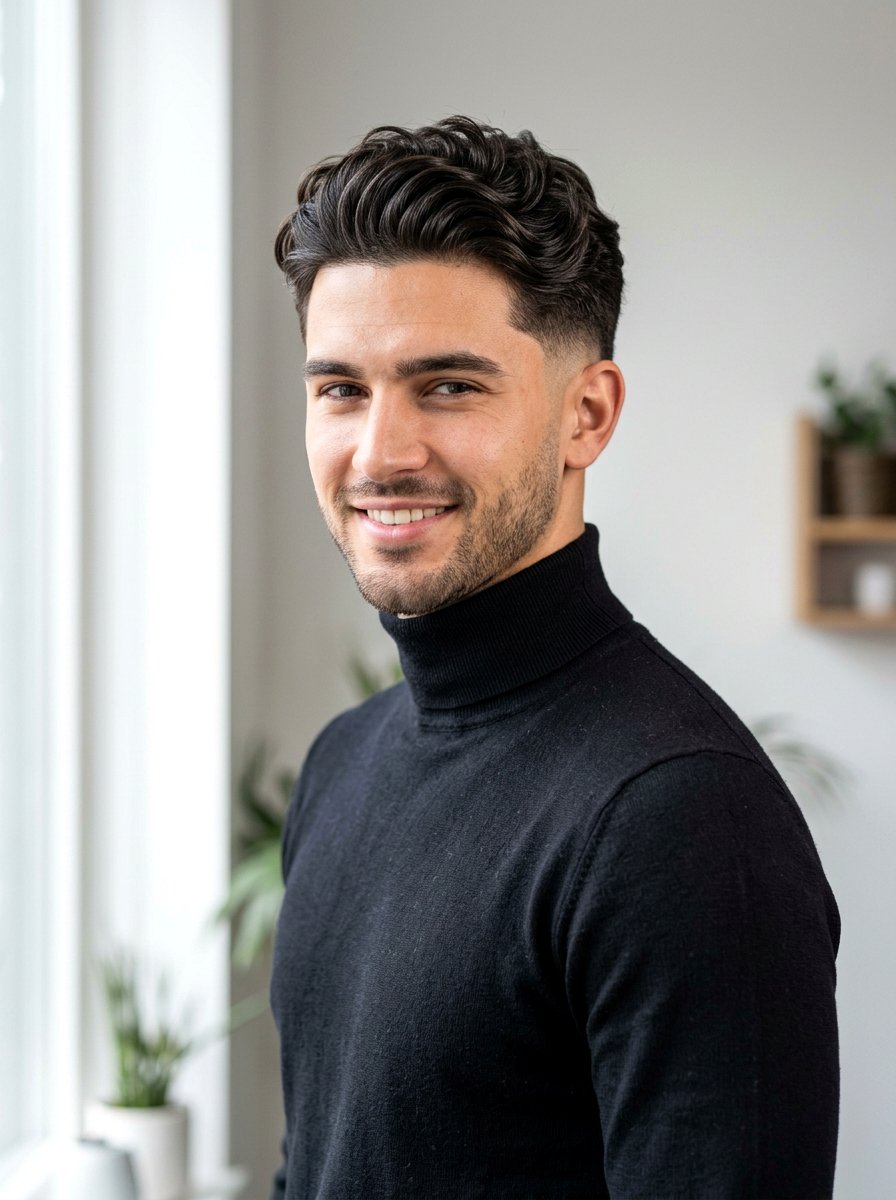 Wavy Hair With Taper Fade - 20 shoulder length wavy haircut men - 20 shoulder length wavy haircut men