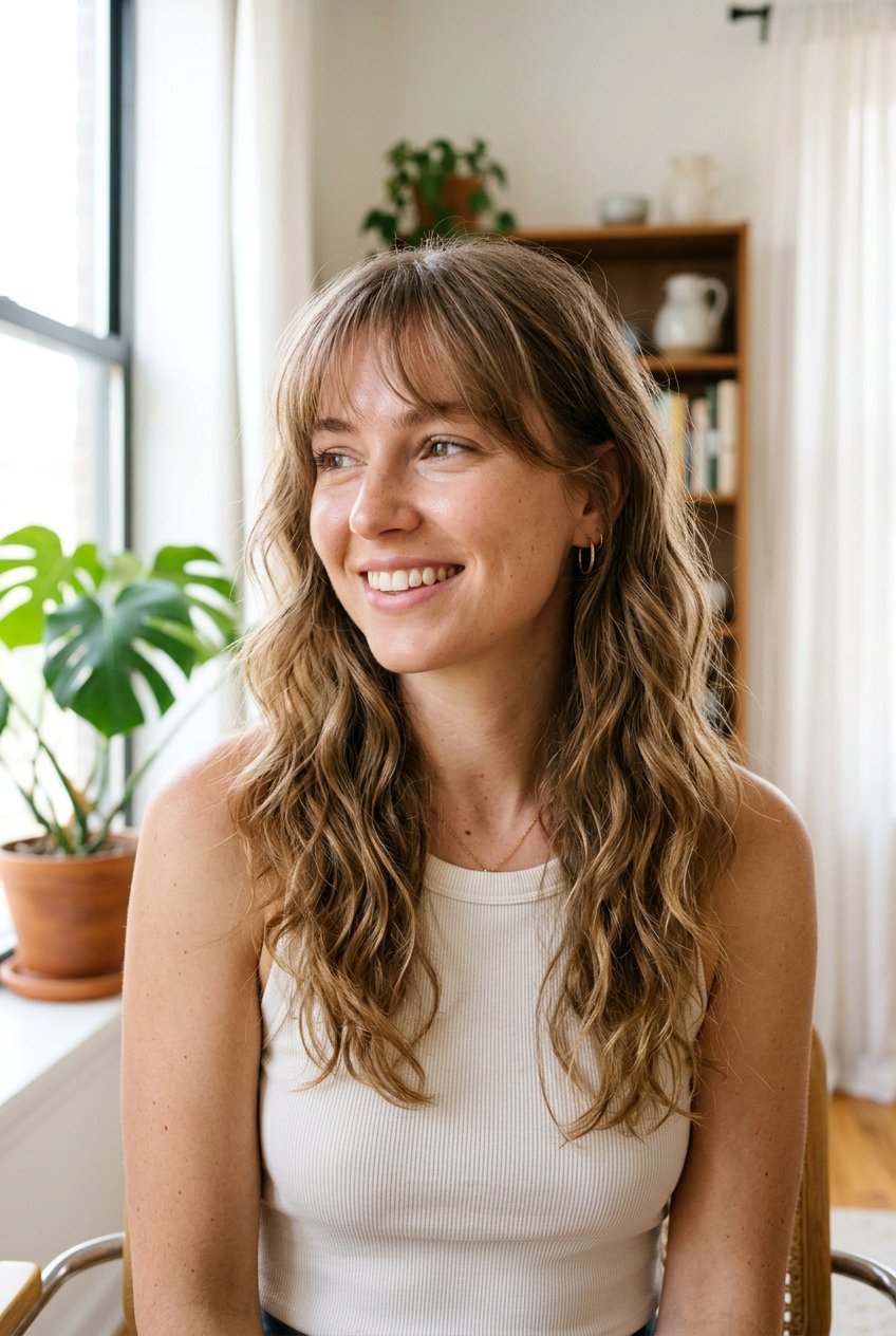 Wavy Hair With Wispy Bangs - 20 wispy bangs for fine hair - 20 wispy bangs for fine hair