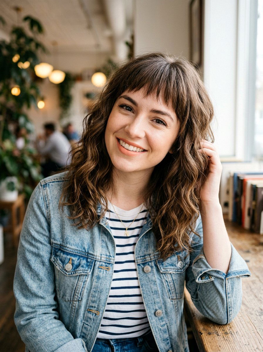 Wavy Haircut With Short Wispy Bangs - 20 wavy haircut with wispy bangs - 20 wavy haircut with wispy bangs