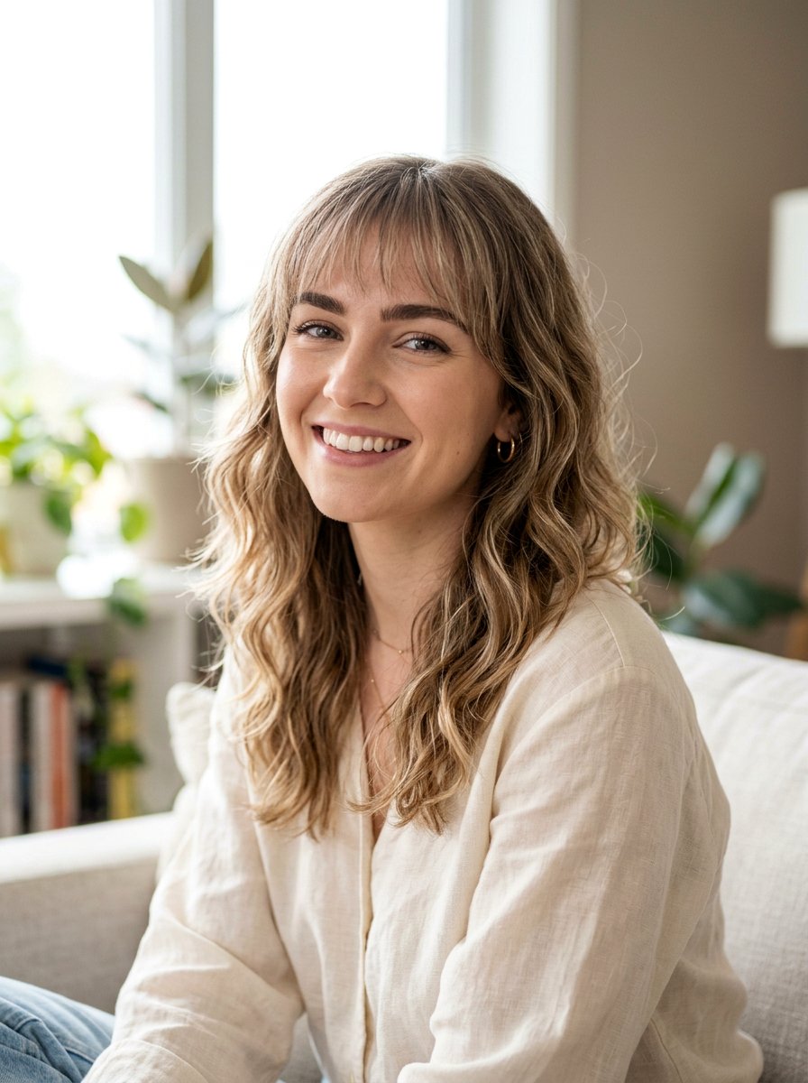 Wavy Haircut With Wispy Bangs For Fine Hair - 20 wavy haircut with wispy bangs - 20 wavy haircut with wispy bangs