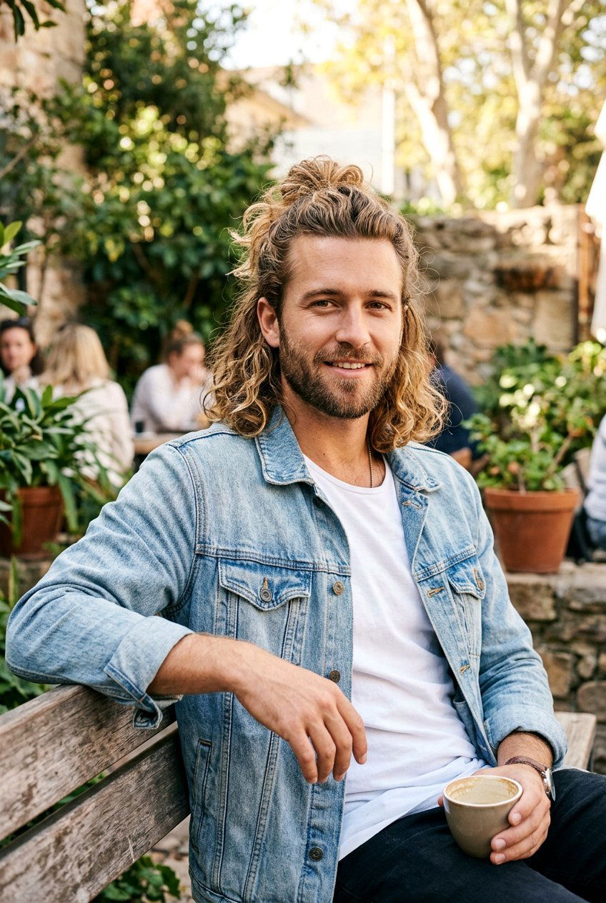 Wavy Half Up Man Bun - 20 half up man bun hairstyle - 20 half up man bun hairstyle