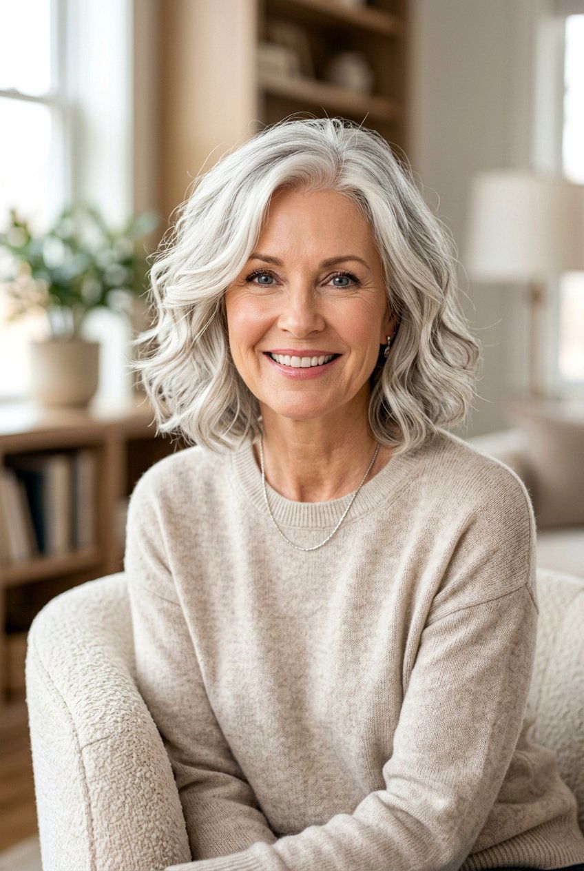 Wavy Layered Bob - 20 layered bob for women over 50 - 20 layered bob for women over 50