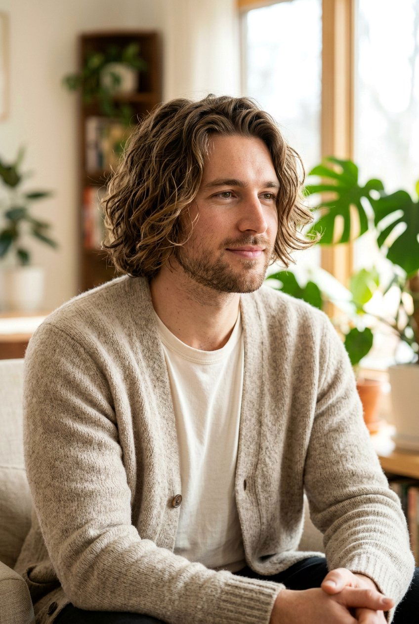 Wavy Layered Bob - 20 men’s haircut for wavy medium hair