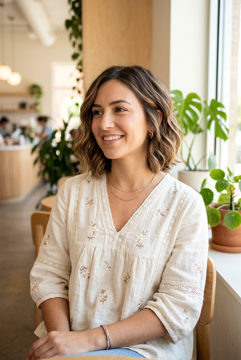 Wavy Layered Bob - 20 soccer mom bob with layers - 20 soccer mom bob with layers