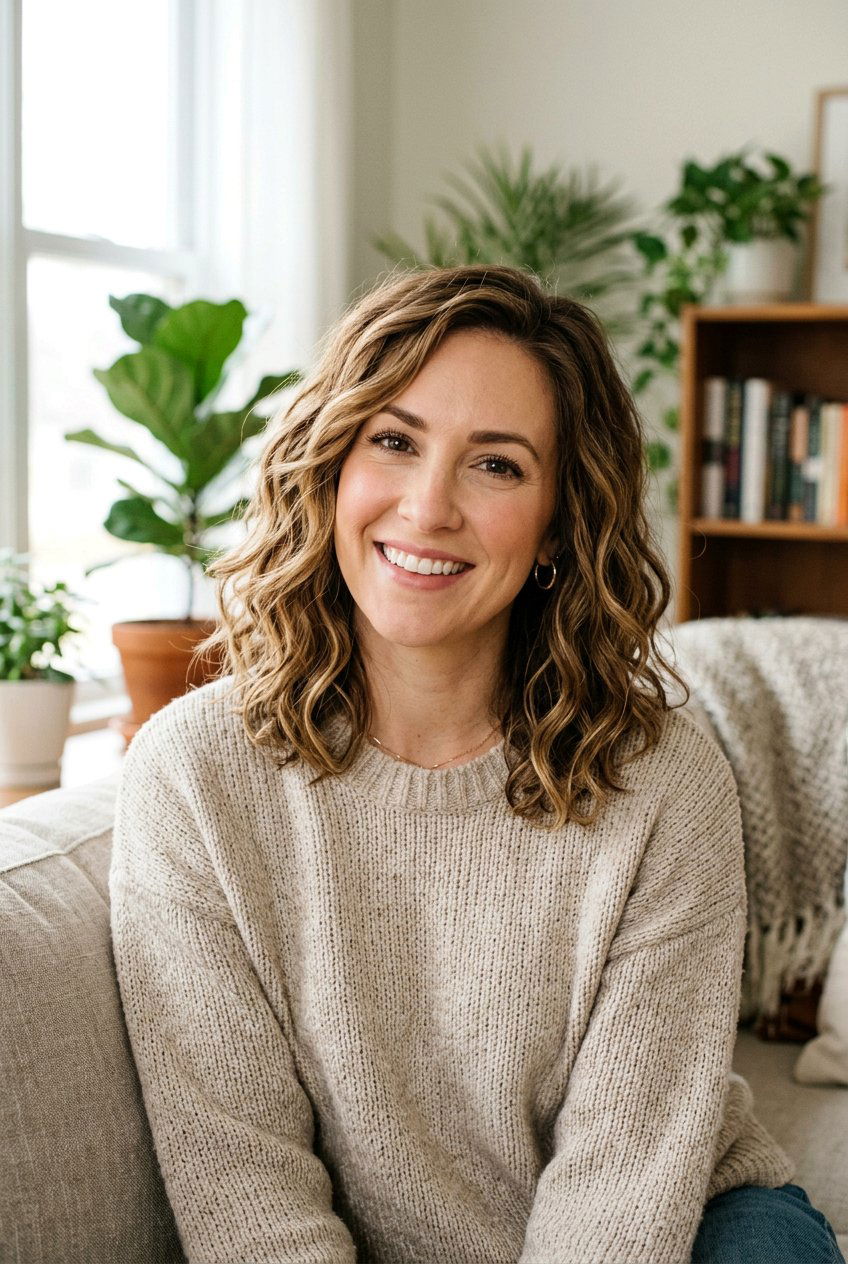 Wavy Layered Mom Lob - 20 mom lob haircut with layers - 20 mom lob haircut with layers