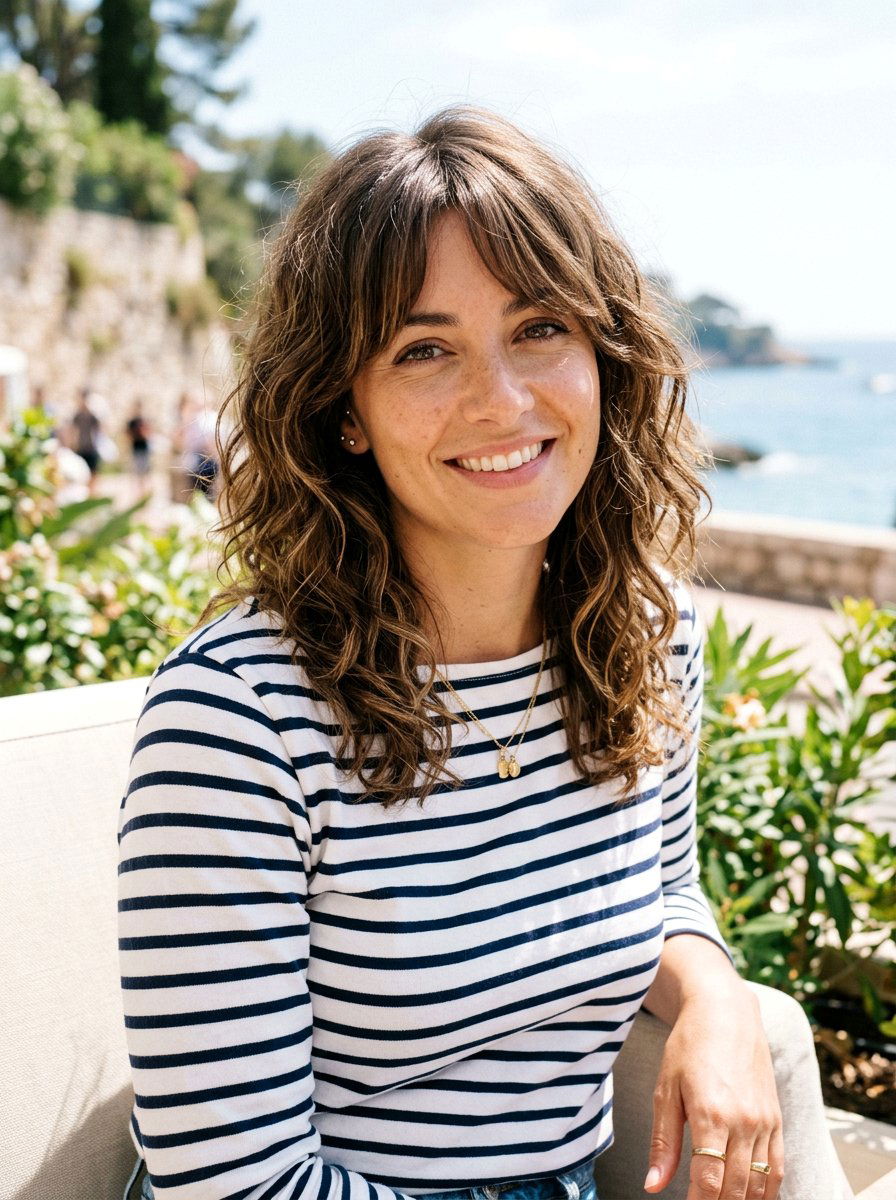 Wavy Layered Shag With Curtain Fringe - 20 layered shag with curtain fringe - 20 layered shag with curtain fringe