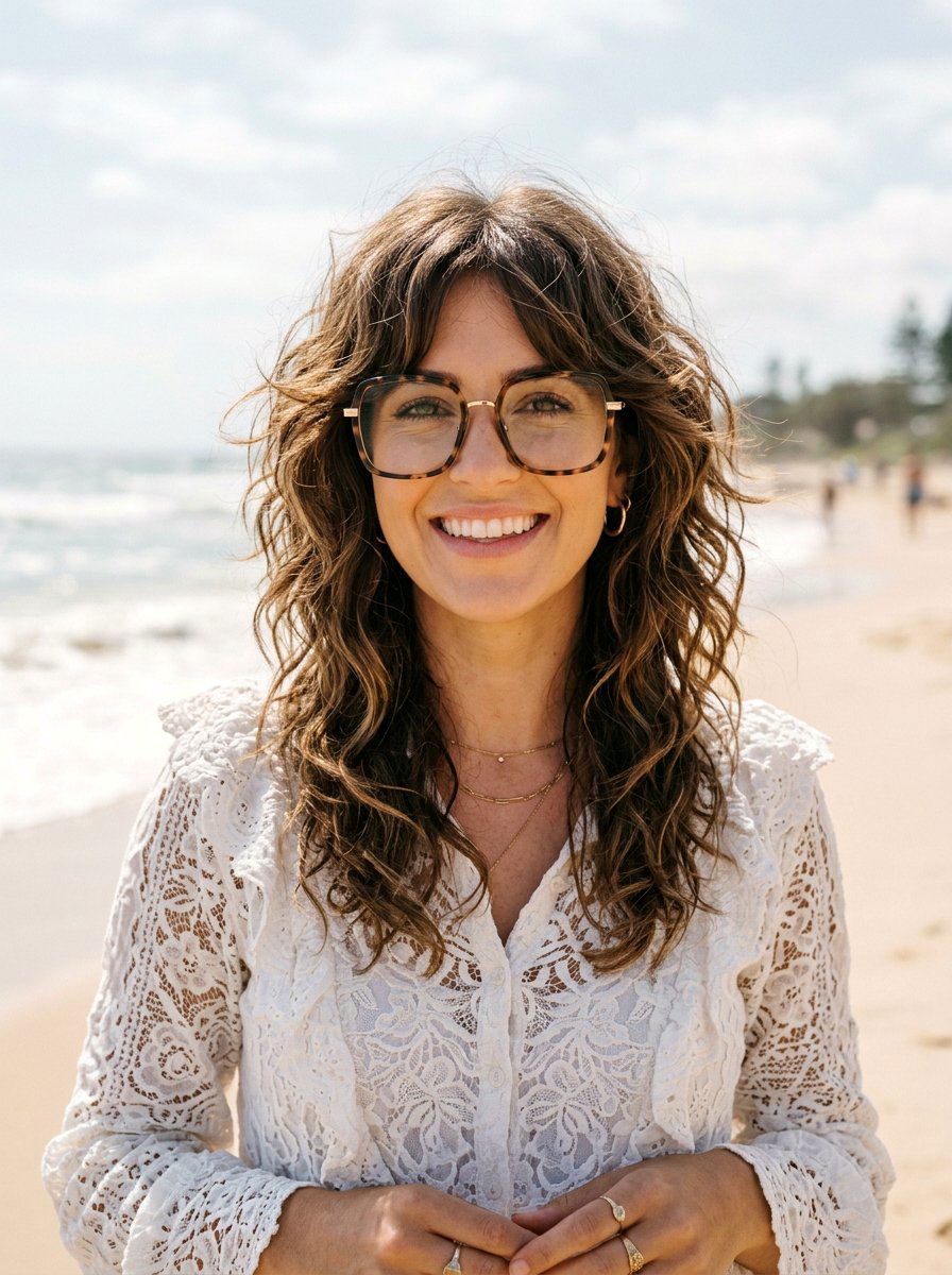 Wavy Layered Shag With Glasses - 20 layered shags for women with glasses - 20 layered shags for women with glasses