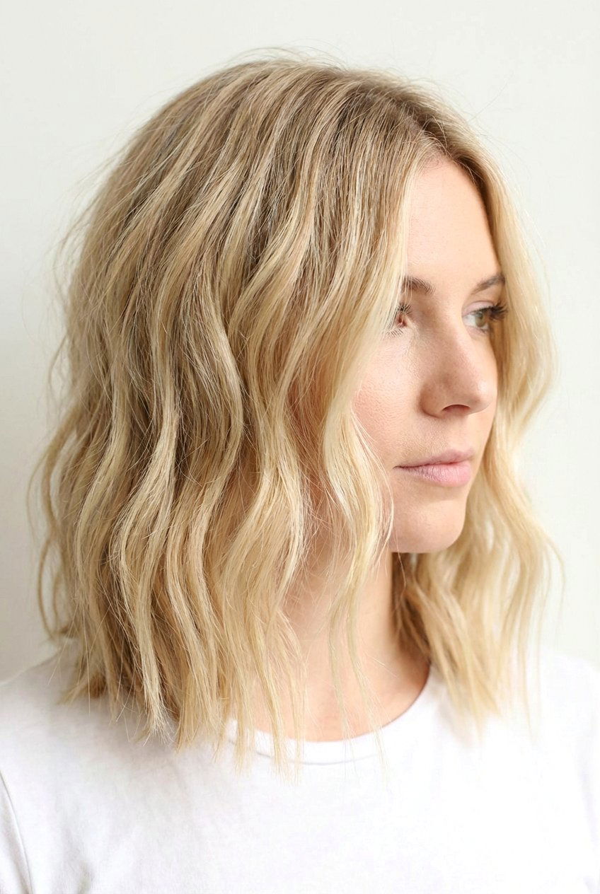 Wavy Lob - 20 lob haircut for women - 20 lob haircut for women
