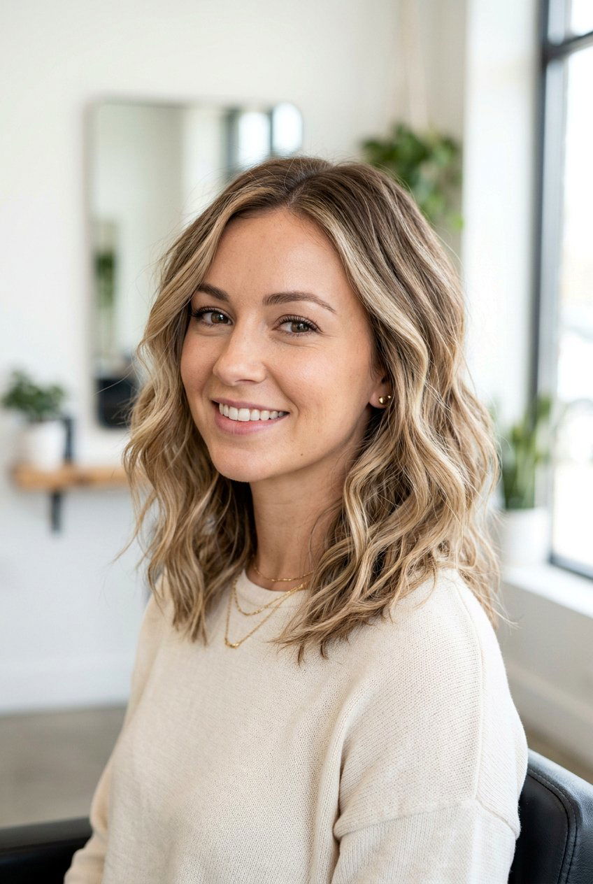 Wavy Lob - 20 medium hairstyles for thin hair - 20 medium hairstyles for thin hair