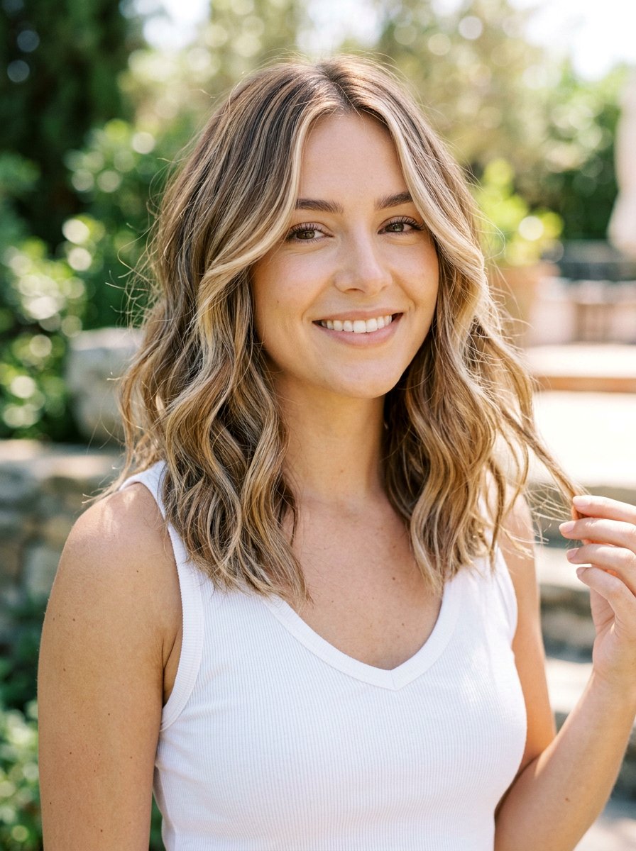 Wavy Lob With Balayage And Face Framing Layers - 20 wavy lob with face framing layers - 20 wavy lob with face framing layers