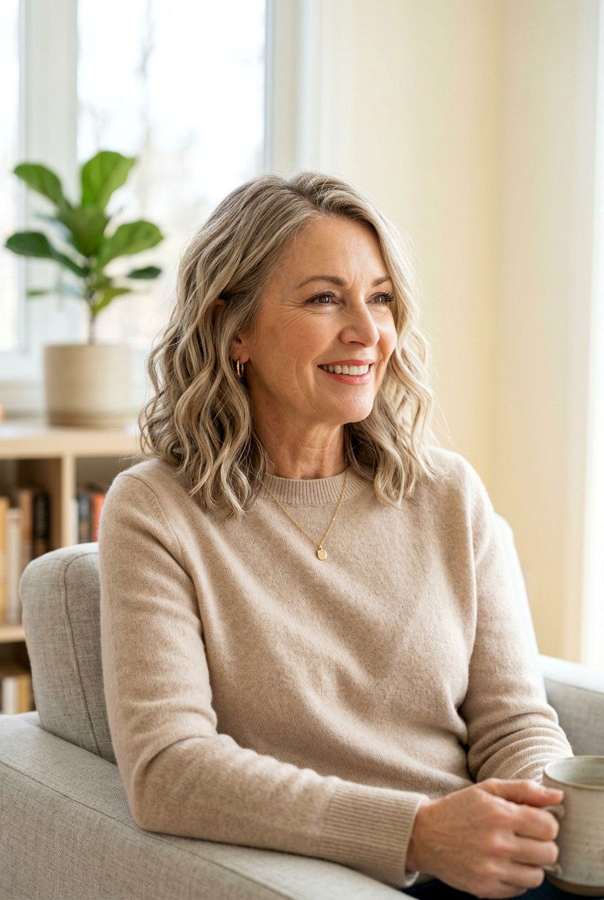 Wavy Lob With Internal Layers - 20 shoulder length layers for women over 60 - 20 shoulder length layers for women over 60