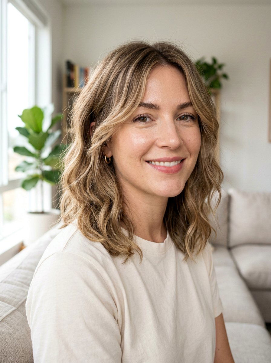 Wavy Lob With Wispy Face Framing Layers - 20 wavy lob with face framing layers - 20 wavy lob with face framing layers