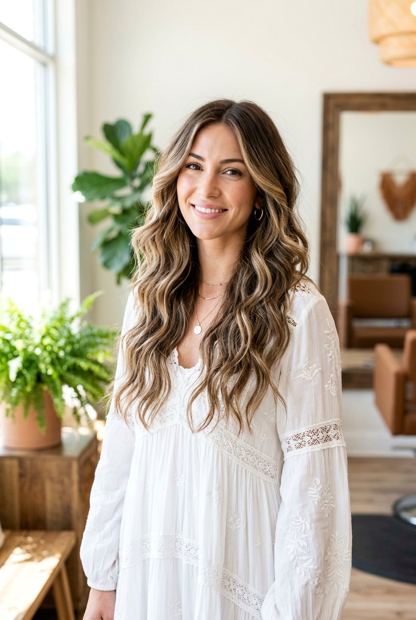 Wavy Long Layers - 20 long layers for heart shaped face women - 20 long layers for heart shaped face women