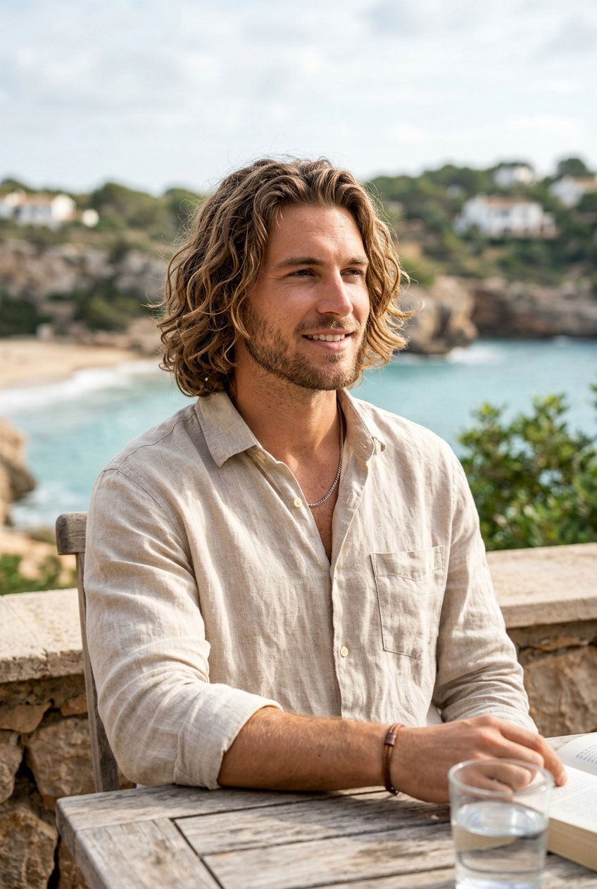 Wavy Mid Length Flow - 20 mens haircut for wavy medium hair - 20 men’s haircut for wavy medium hair