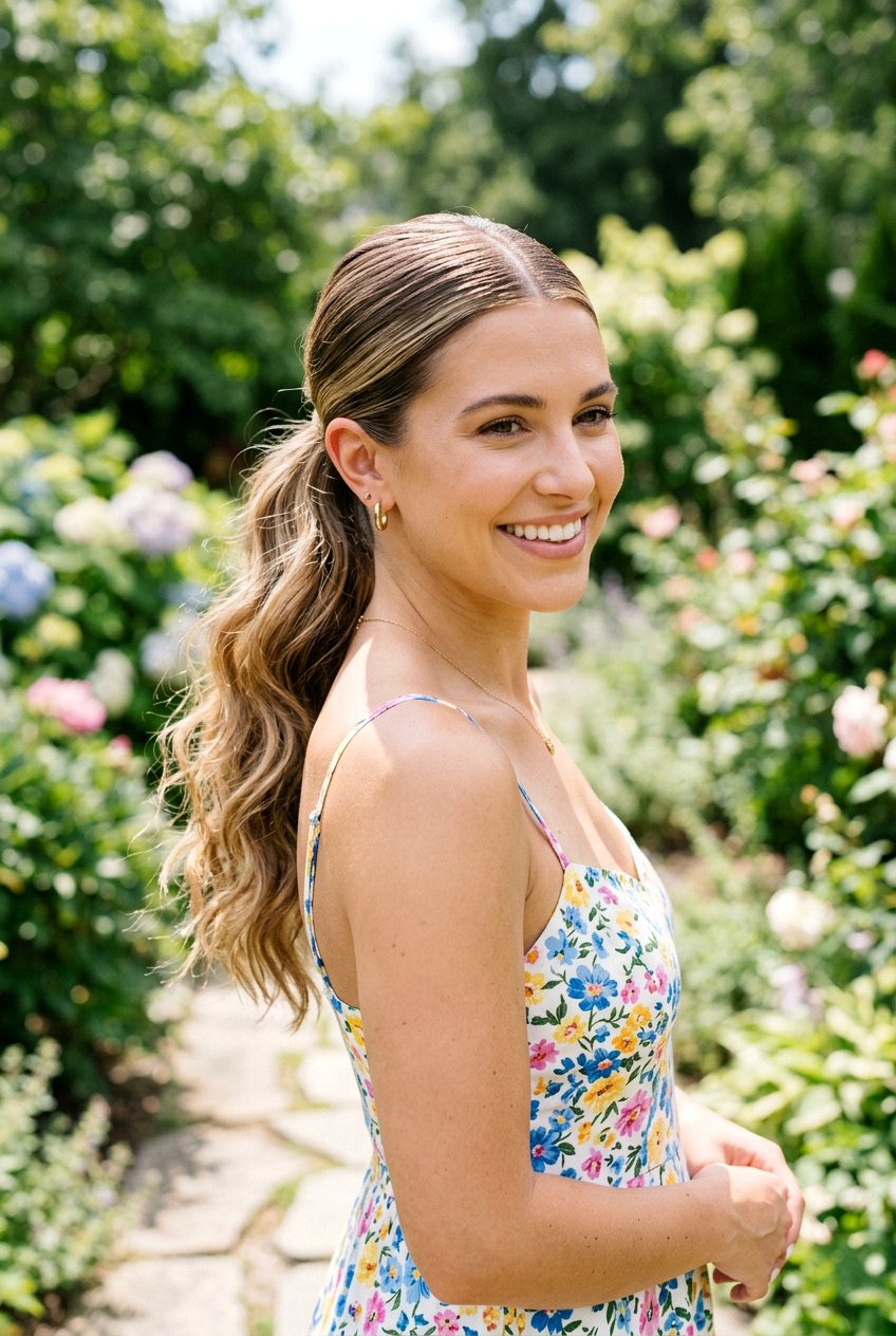 Wavy Middle Part Ponytail - 20 clean girl middle part ponytail - 20 clean girl middle part ponytail