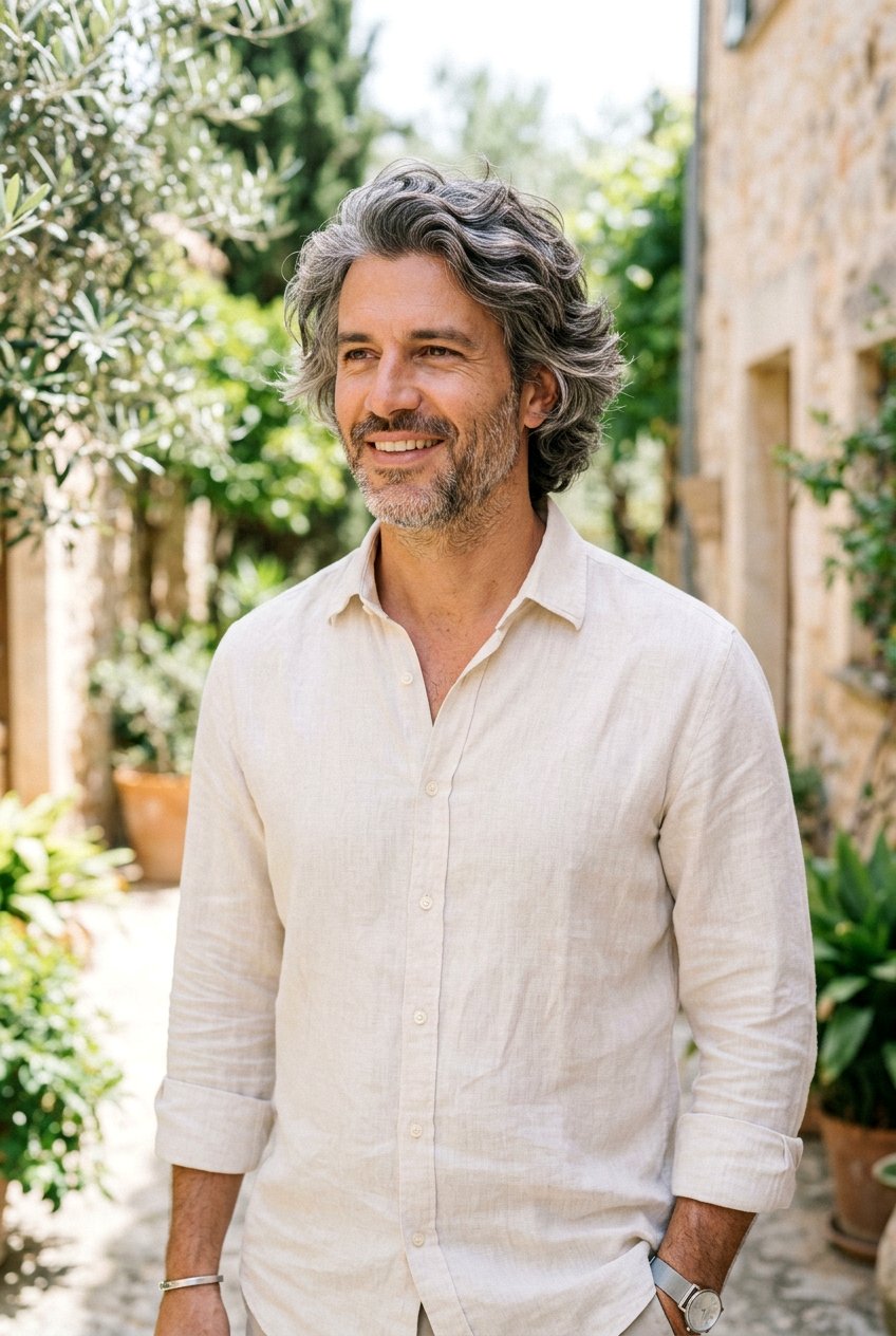 Wavy Mop Top - 20 mens haircut for salt and pepper hair - 20 men’s haircut for salt and pepper hair