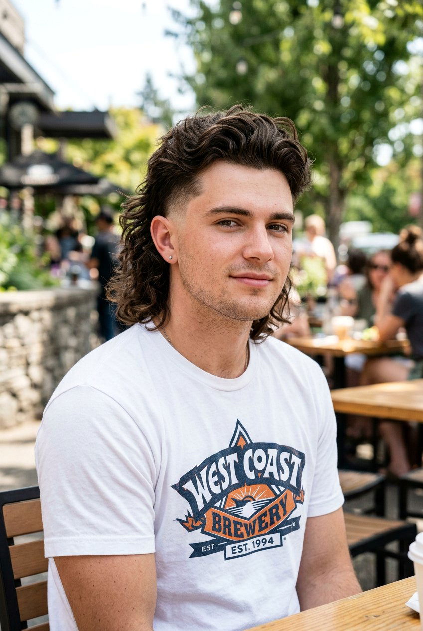 Wavy Mullet With Fade And Textured Fringe - 20 men mullet fade for wavy hair - 20 men mullet fade for wavy hair