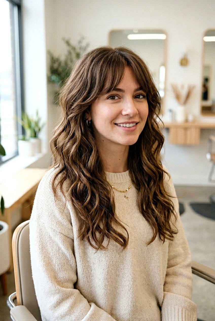 Wavy Octopus Haircut With Curtain Bangs - 20 octopus haircut with curtain bangs - 20 octopus haircut with curtain bangs