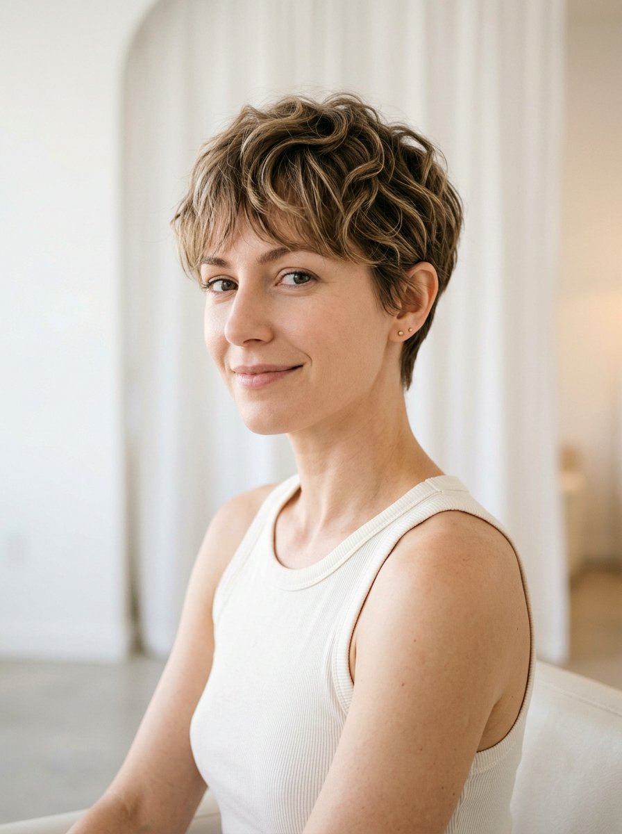 Wavy Pixie Cut With Wispy Bangs - 20 wavy haircut with wispy bangs - 20 wavy haircut with wispy bangs