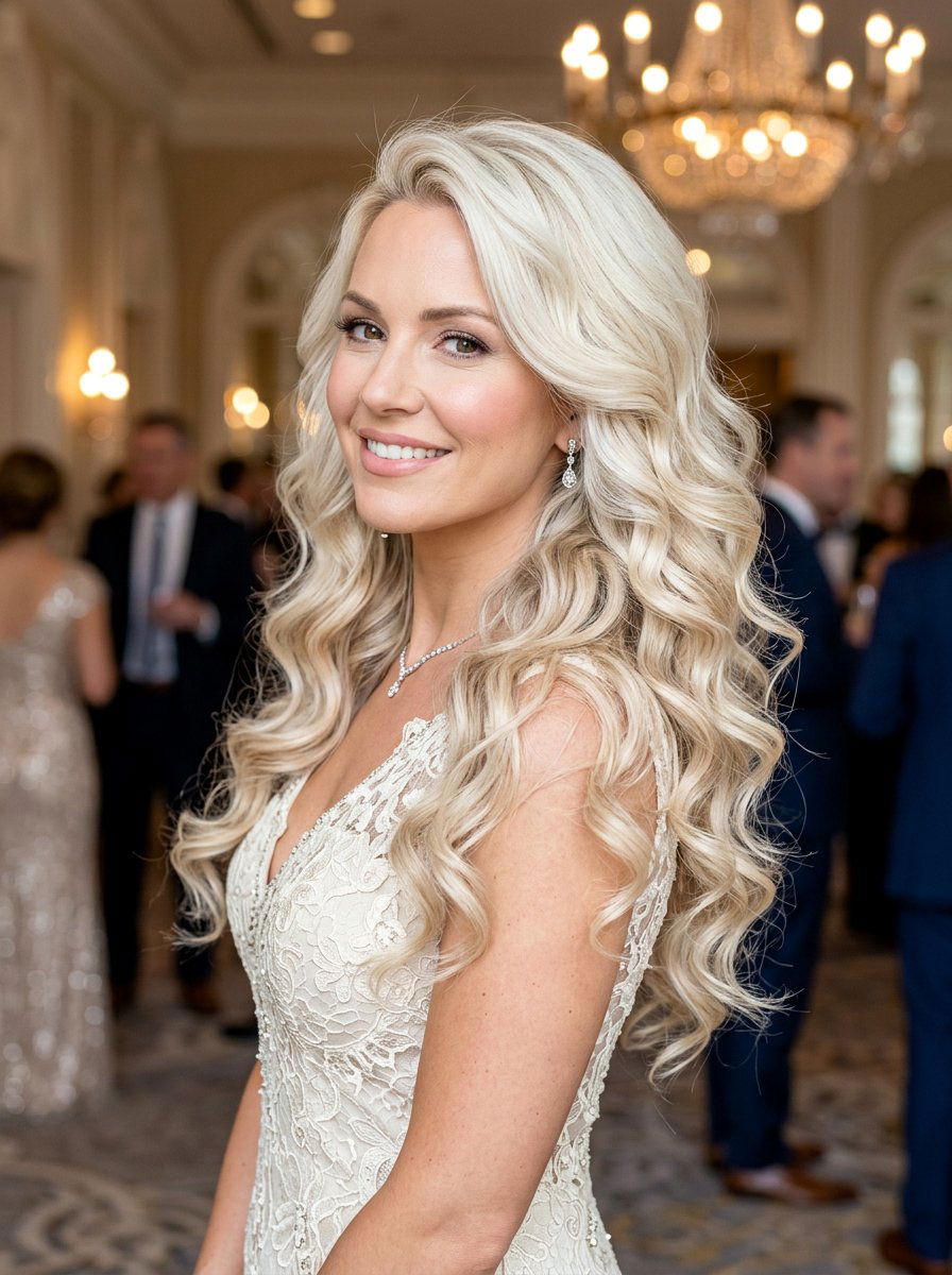 Wavy Platinum Hair with Champagne Lowlights - 20 soft platinum with lowlights - 20 soft platinum with lowlights