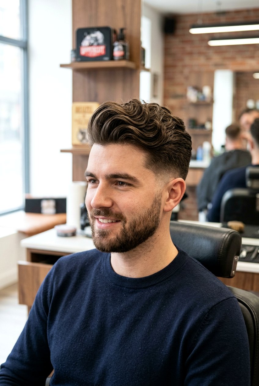 Wavy Pompadour - 20 pompadour haircut for men - 20 pompadour haircut for men