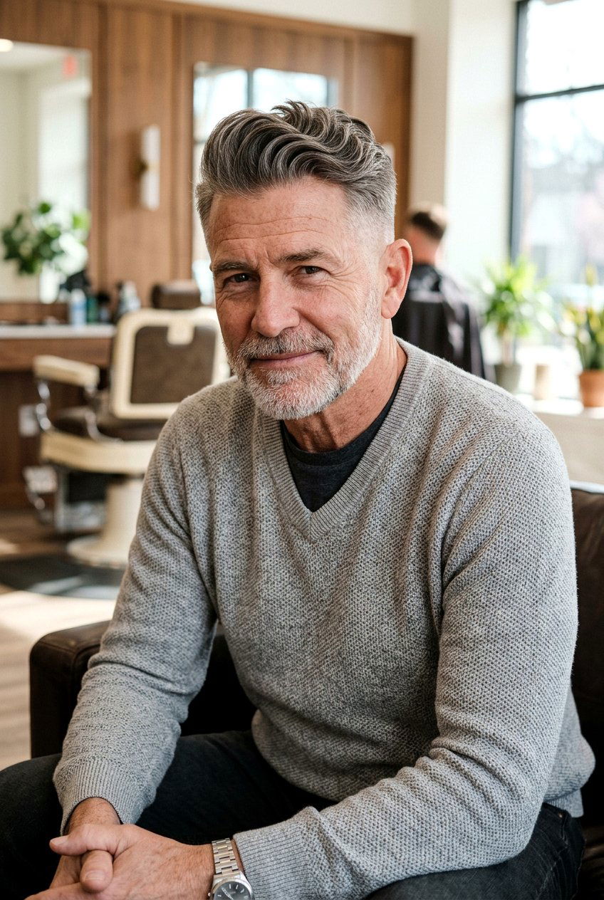 Wavy Pompadour Fade - 20 pompadour fade for mature men - 20 pompadour fade for mature men