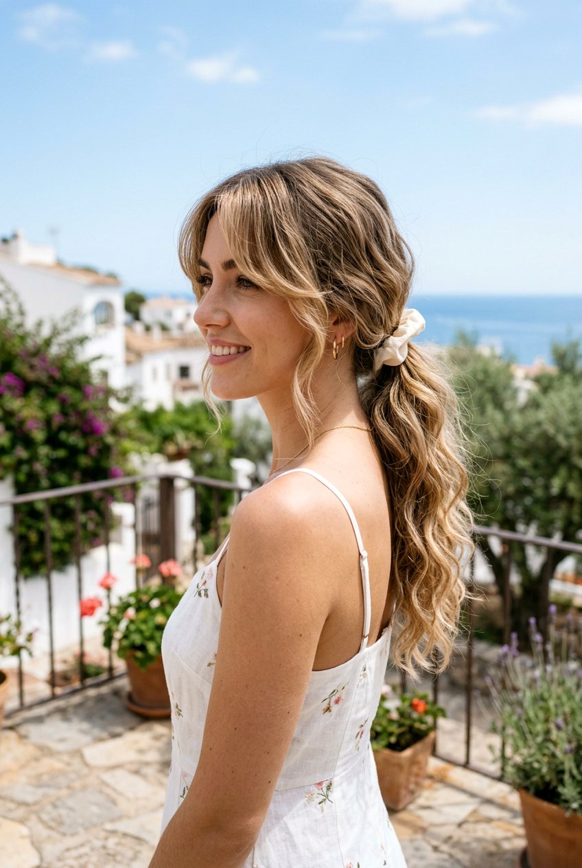 Wavy Ponytail With Curtain Bangs - 20 ponytail with curtain bangs - 20 ponytail with curtain bangs