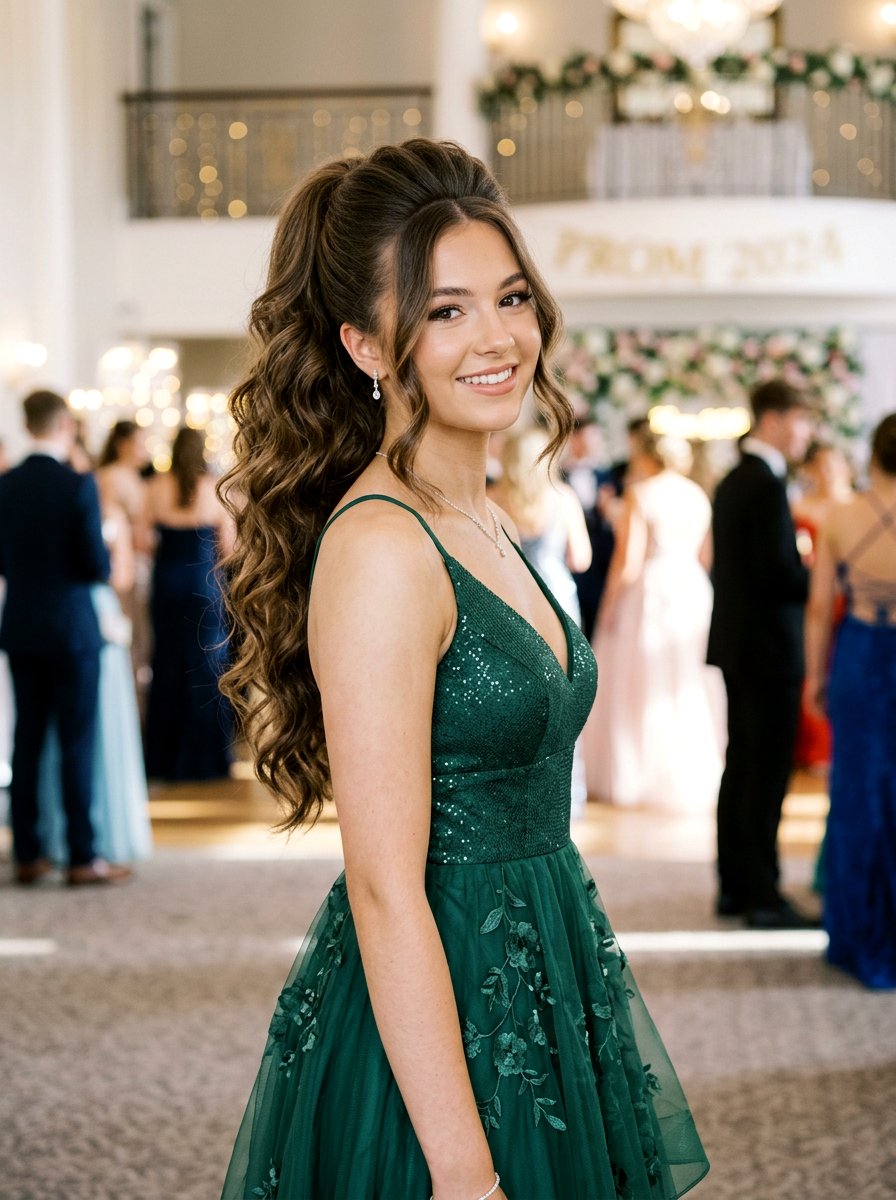 Wavy Ponytail with Volume - 20 teen girls hairstyle ideas for prom - 20 teen girls hairstyle ideas for prom