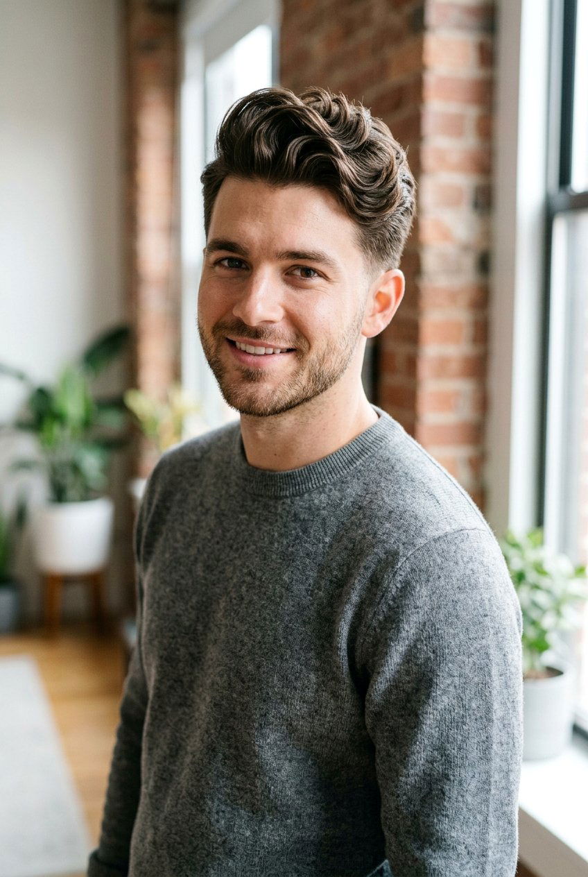 Wavy Quiff - 20 mens haircut for wavy medium hair - 20 men’s haircut for wavy medium hair