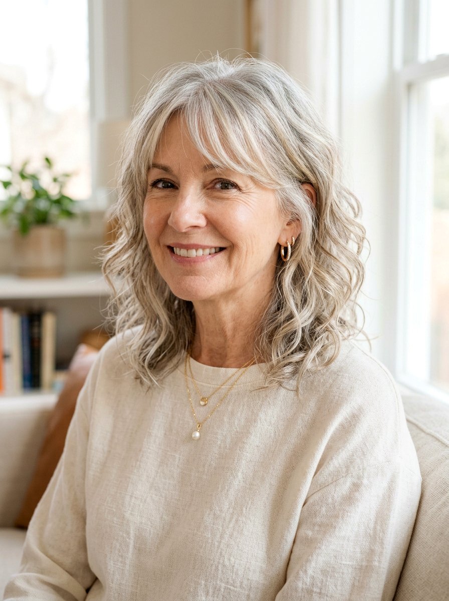 20 Beautiful Wavy Shag for Women Over 50 Hairstyle Ideas