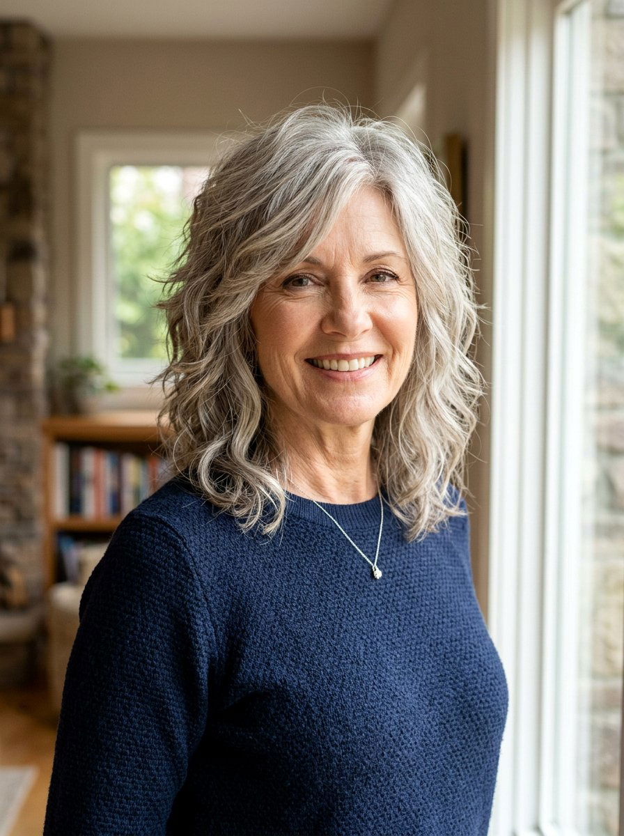 Wavy Shag Haircut With Feathered Layers Over 50 - 20 wavy shag for women over 50 - 20 wavy shag for women over 50